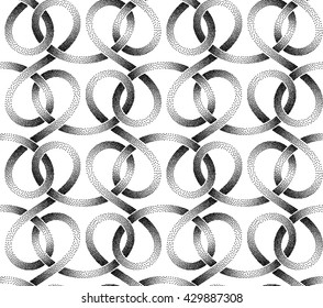Vector seamless pattern of stippled ribbons