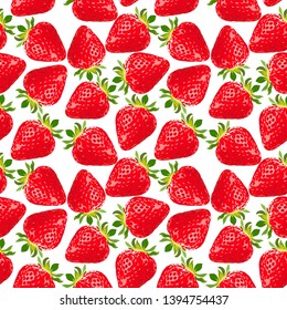 Vector seamless pattern with strawberries