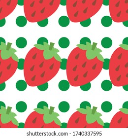 Vector seamless pattern with strawberries. 