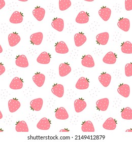 Vector seamless pattern with strawberries