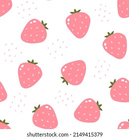 Vector seamless pattern with strawberries