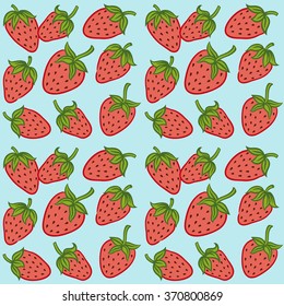 Vector seamless pattern with strawberries