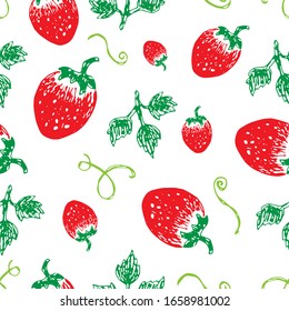 Vector seamless pattern with strawberry