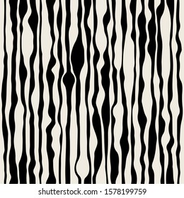 Vector seamless pattern. Striped abstract background. Irregular wavy stripes. Bold rippled tiles. Can be used as swatch for illustrator.