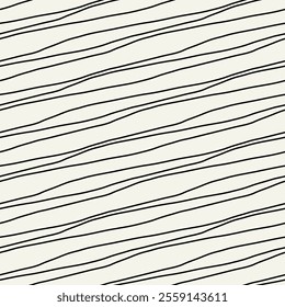 Vector seamless pattern. Striped bold diagonal hand drawn abstract background. Minimalistic monochrome texture. Can be used as swatch for illustrator.