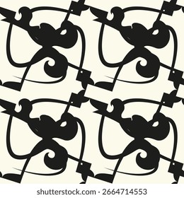 Vector seamless pattern with striped curls.Modern stylish texture