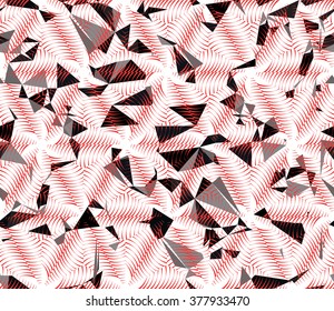 Vector seamless pattern with striped triangles. Modern background with striped hexagons. Wrapping paper with hexagon print.