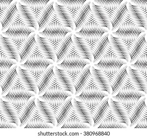 Vector seamless pattern with striped triangles. Modern background with striped hexagons. Wrapping paper with hexagon print.