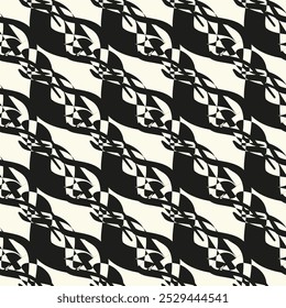 Vector seamless pattern with striped zigzag elements. Modern stylish abstract texture