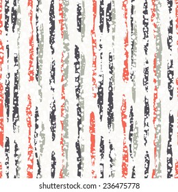 Vector seamless pattern with stripes. Christmas background with paint brush strokes. Graphical colorful texture with snowy covering.