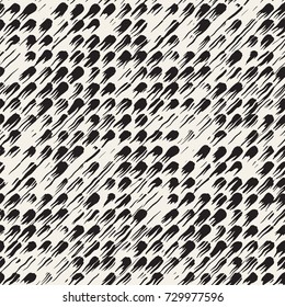 Vector seamless pattern with stripes and strokes. Black and white background with ink line elements. Hand painted grunge texture.