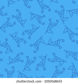 Vector seamless pattern with stroller. Perfect for site backdrop, screen background, surface design and other endless fill.
