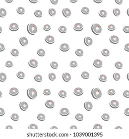 Vector seamless pattern. Stuff for holiday journey - compass in flat style. Cute cartoon flat style. Stuff that you need in a trip. Necessary things that you should take with you in journey