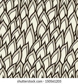 Vector seamless pattern. Stylish background with stylized plumage