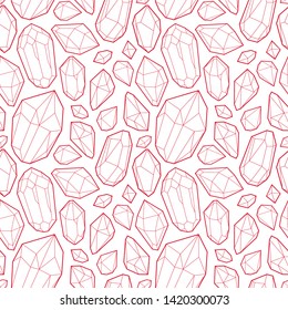Vector seamless pattern. Stylish cristal texture. Vector design with minerals.  Vector illustration with mineral.