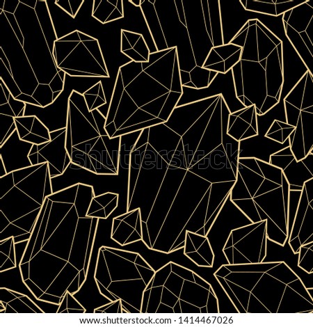 Vector seamless pattern. Stylish cristal texture. Vector design with minerals.  Vector illustration with mineral.
