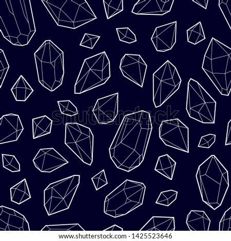Vector seamless pattern. Stylish cristal texture. Vector design with minerals.  Vector illustration with mineral.