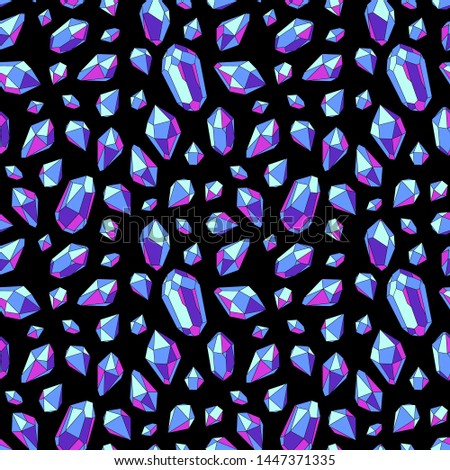 Vector seamless pattern. Stylish cristal texture. Vector design with minerals.  Vector illustration with mineral.