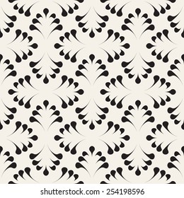 Vector seamless pattern. Stylish elegant ornament. Geometric floral background. Vector repeating texture. Monochrome graphic design