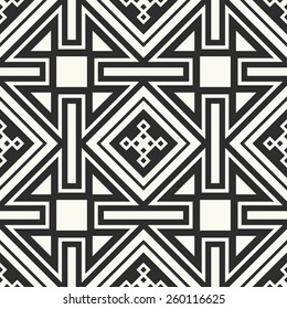 Vector seamless pattern. Stylish fabric print with abstract geometric design.