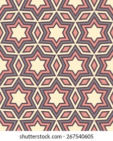 Vector seamless pattern. Stylish fabric print with geometric retro design.