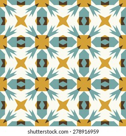 Vector seamless pattern. Stylish fabric print with boho geometric design.