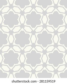 Vector seamless pattern. Stylish fabric print with geometric hexagonal design.
