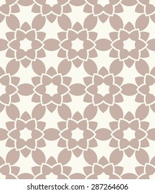 Vector seamless pattern. Stylish fabric print with ornate geometric design