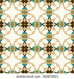 Vector seamless pattern. Stylish fabric print with ethnic design. Creative textile background.
