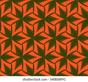 Vector seamless pattern. Stylish fabric print with eastern geometric ornament