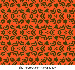 Vector seamless pattern. Stylish fabric print with eastern geometric ornament