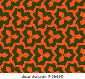 Vector seamless pattern. Stylish fabric print with eastern geometric ornament