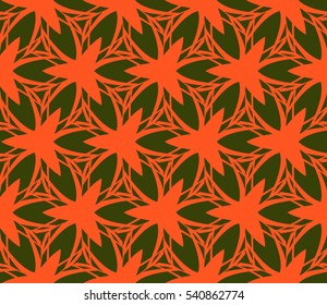 Vector seamless pattern. Stylish fabric print with eastern geometric ornament