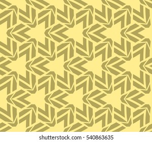 Vector seamless pattern. Stylish fabric print with eastern geometric ornament