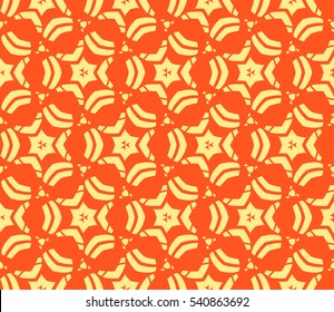 Vector seamless pattern. Stylish fabric print with eastern geometric ornament