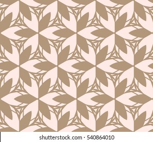 Vector seamless pattern. Stylish fabric print with eastern geometric ornament
