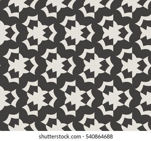 Vector seamless pattern. Stylish fabric print with eastern geometric ornament