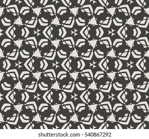 Vector seamless pattern. Stylish fabric print with eastern geometric ornament