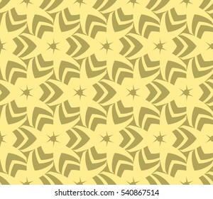 Vector seamless pattern. Stylish fabric print with eastern geometric ornament