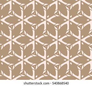 Vector seamless pattern. Stylish fabric print with eastern geometric ornament