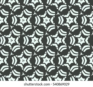 Vector seamless pattern. Stylish fabric print with eastern geometric ornament