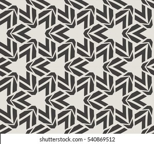 Vector seamless pattern. Stylish fabric print with eastern geometric ornament
