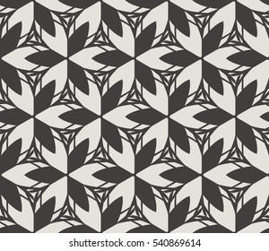 Vector seamless pattern. Stylish fabric print with eastern geometric ornament