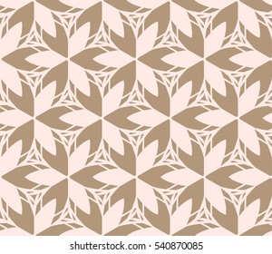 Vector seamless pattern. Stylish fabric print with eastern geometric ornament