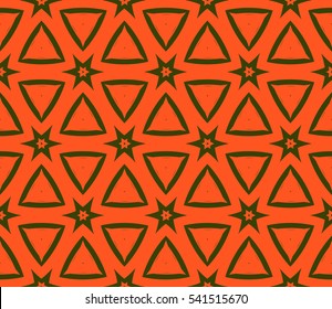 Vector seamless pattern. Stylish fabric print with eastern geometric ornament