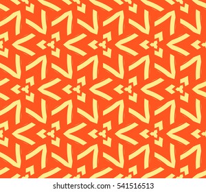Vector seamless pattern. Stylish fabric print with eastern geometric ornament