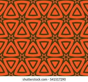 Vector seamless pattern. Stylish fabric print with eastern geometric ornament