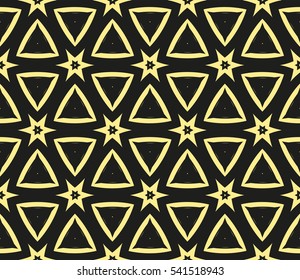 Vector seamless pattern. Stylish fabric print with eastern geometric ornament