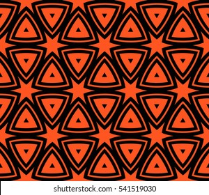 Vector seamless pattern. Stylish fabric print with eastern geometric ornament