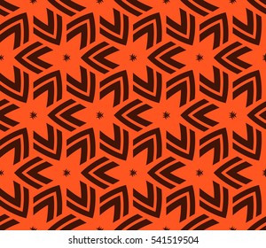 Vector seamless pattern. Stylish fabric print with eastern geometric ornament